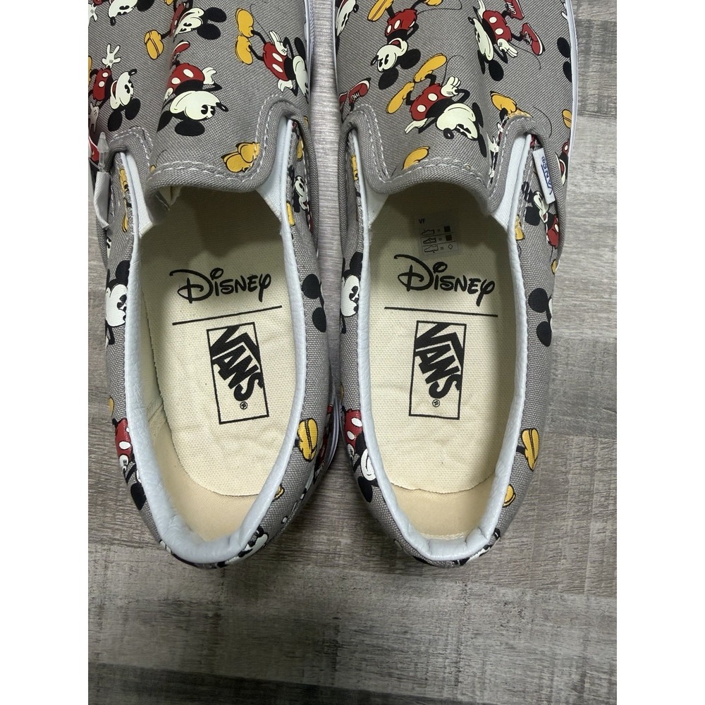 Disney X Vans Mickey Mouse Gray Slip-on Sneakers Men's Size 9.5 New W/box - Picture 5 of 7